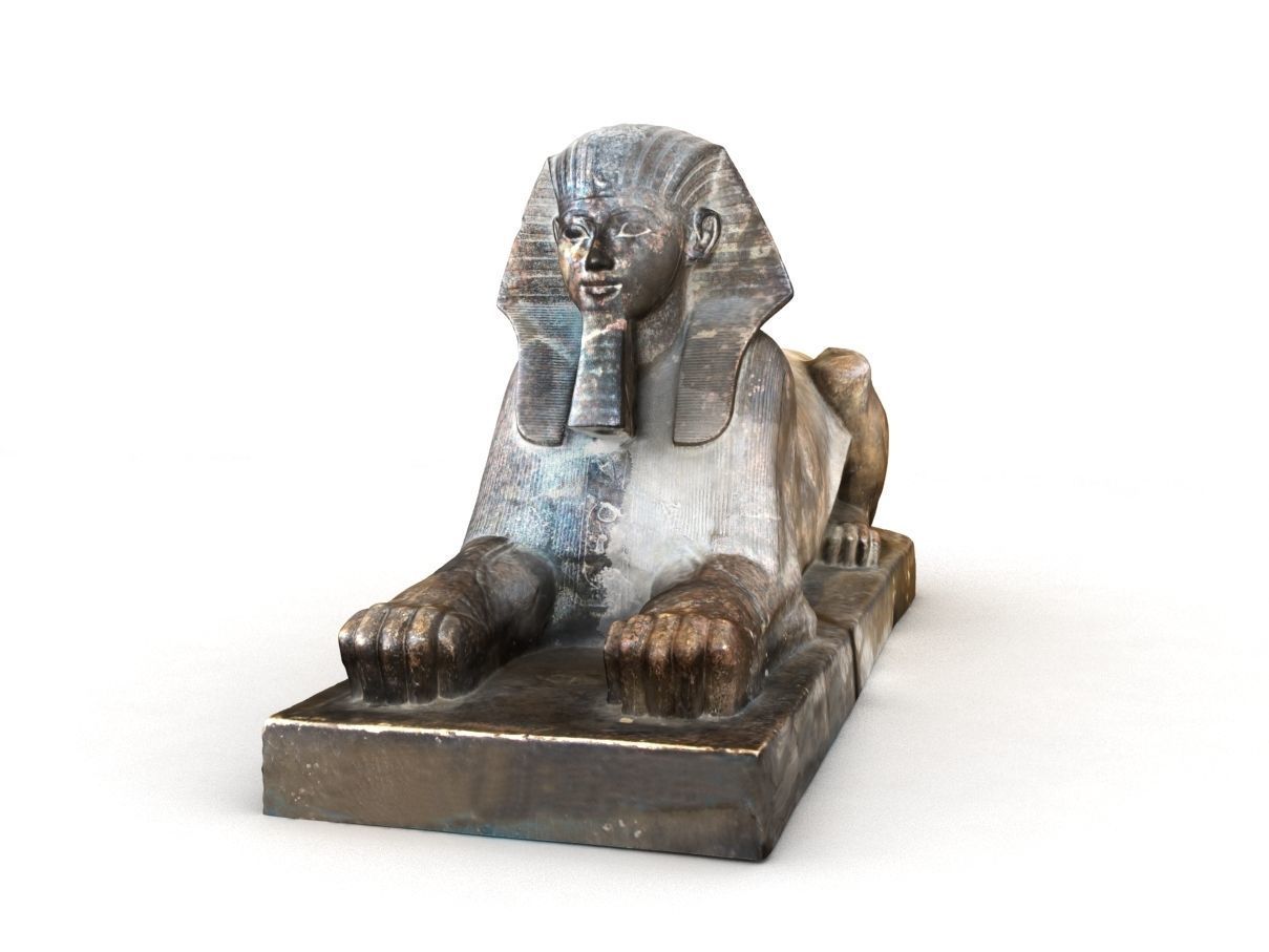 Sphinx of Hatshepsut statue 3D model_1