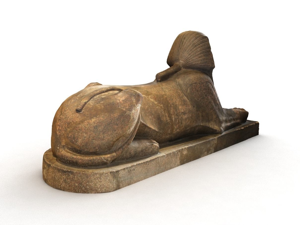 Sphinx of Hatshepsut statue 3D model_6