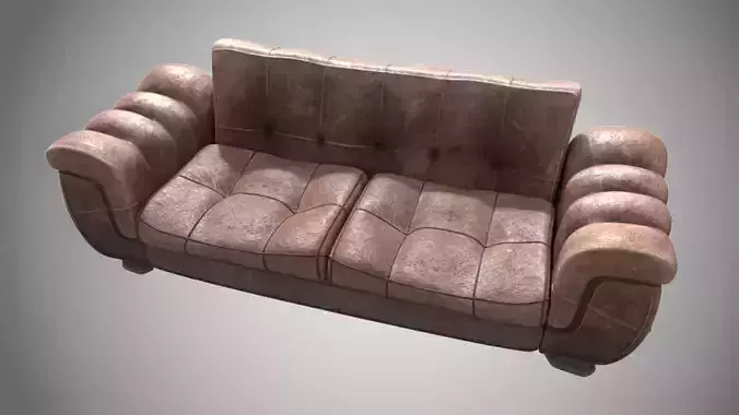 old sofa Low-poly 3D model