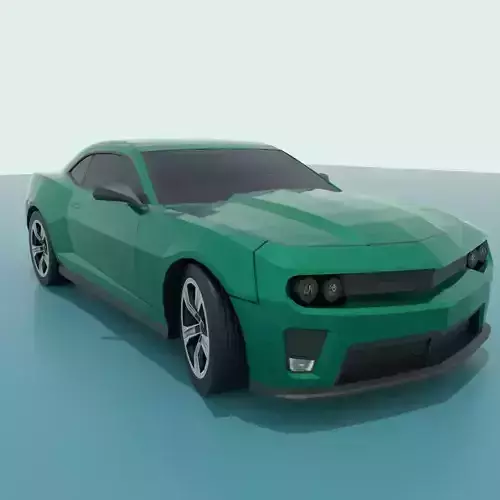 Low poly car chevrolet camaro sports