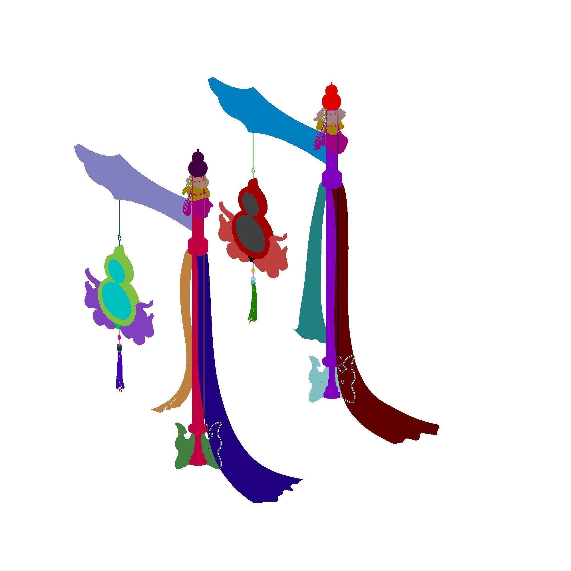 Game Architecture - Main City - Brothel Accessories 01 3D model_6