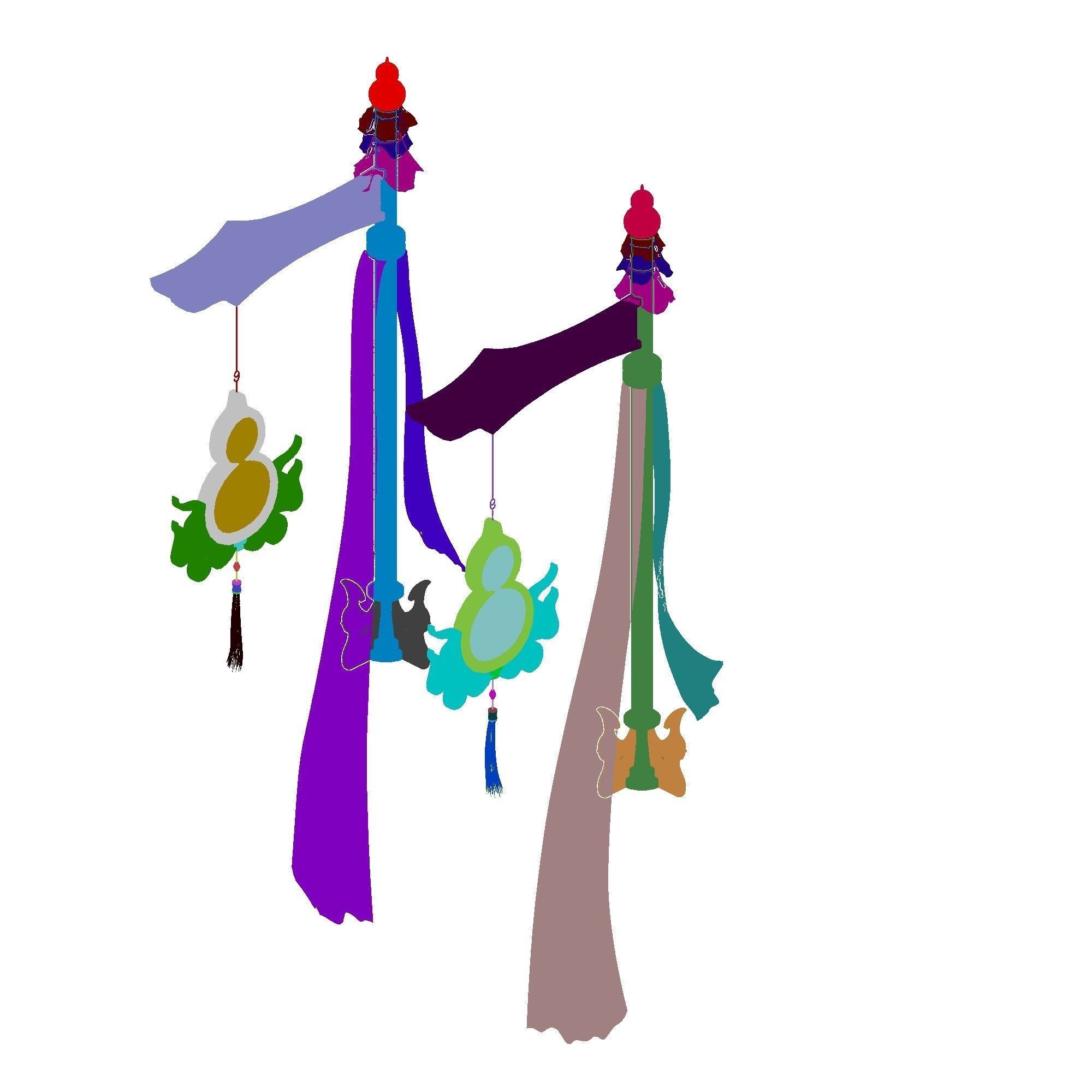 Game Architecture - Main City - Brothel Accessories 01 3D model_9