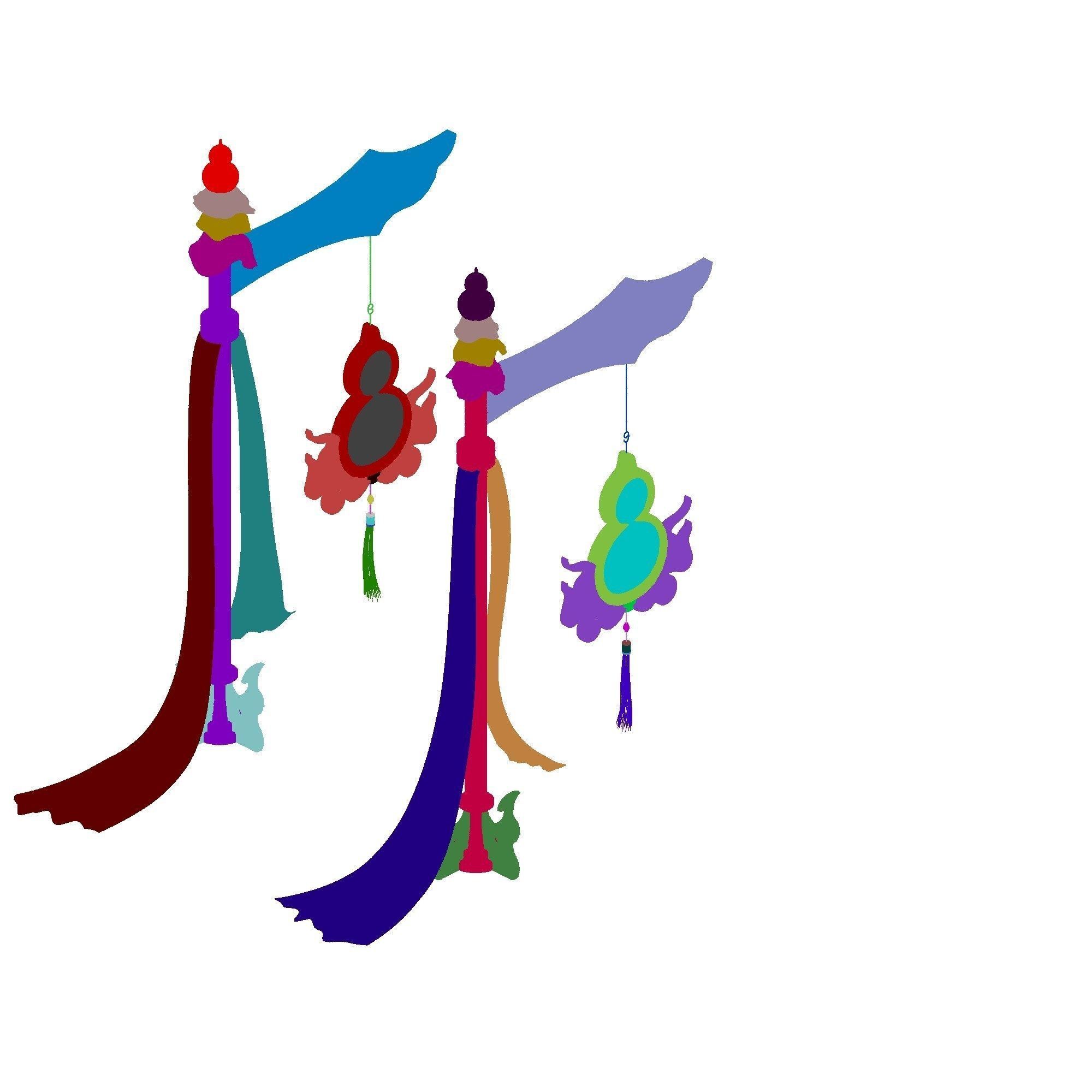 Game Architecture - Main City - Brothel Accessories 01 3D model_4