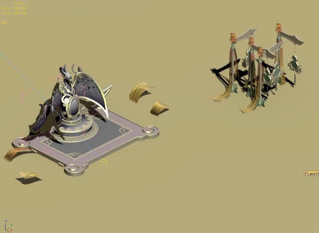 Game Architecture - Main City - Brothel Accessories 01 3D model_13