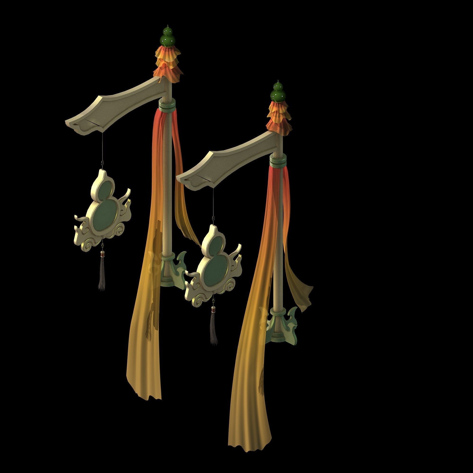 Game Architecture - Main City - Brothel Accessories 01 3D model_8