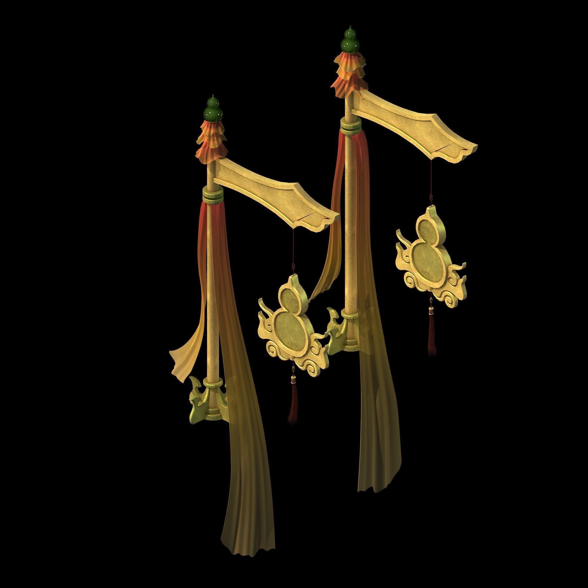 Game Architecture - Main City - Brothel Accessories 01 3D model_19