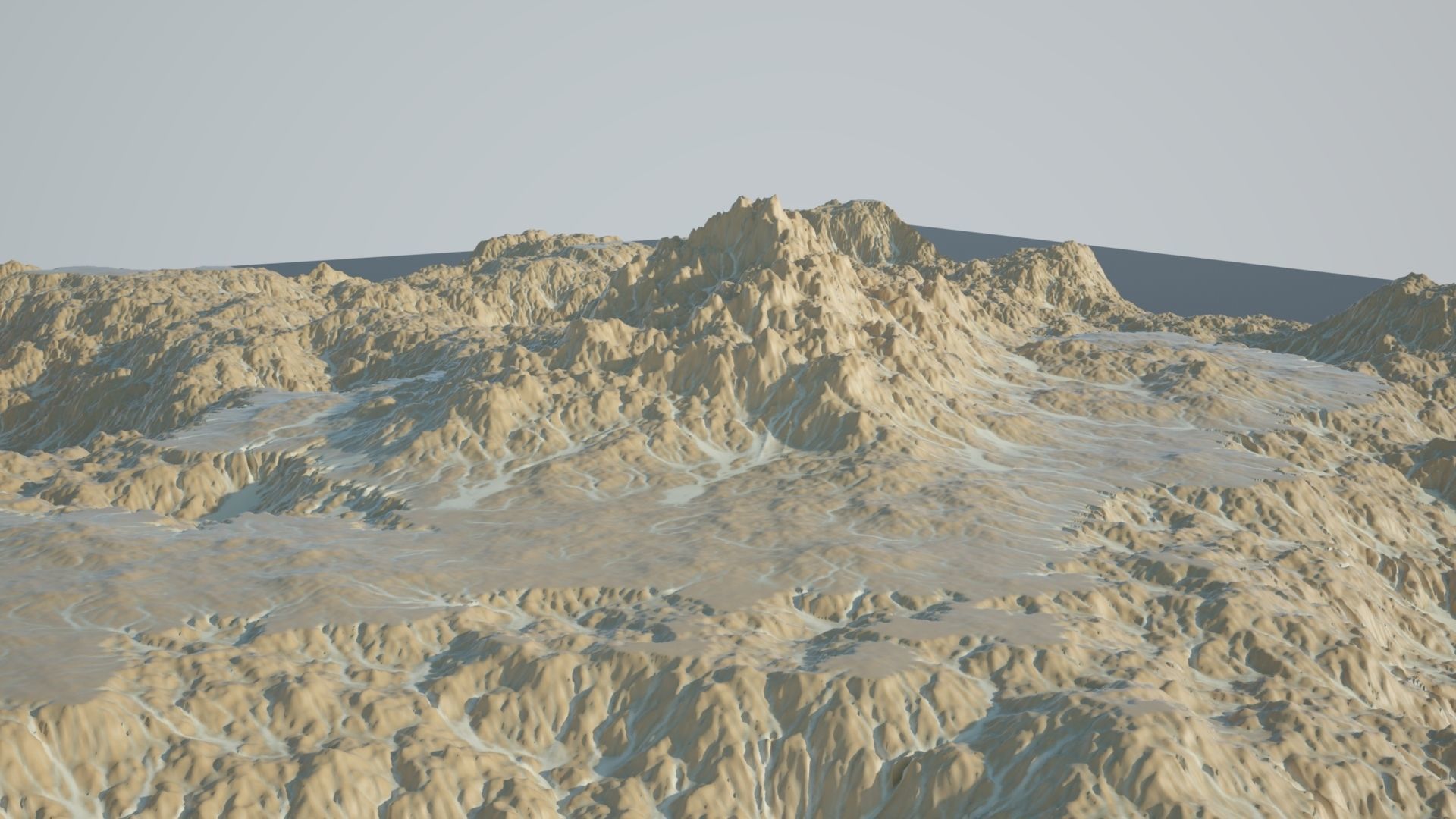 Rocky Desert Terrain 3D model_1