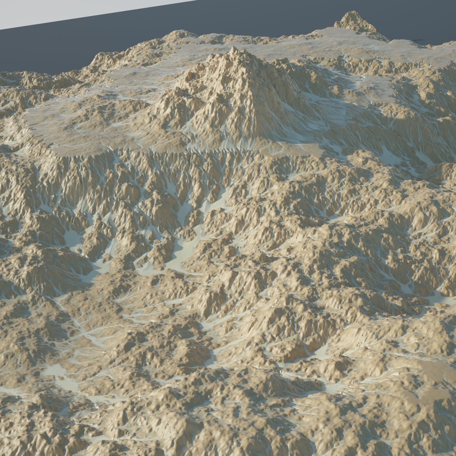 Rocky Desert Terrain 3D model_2