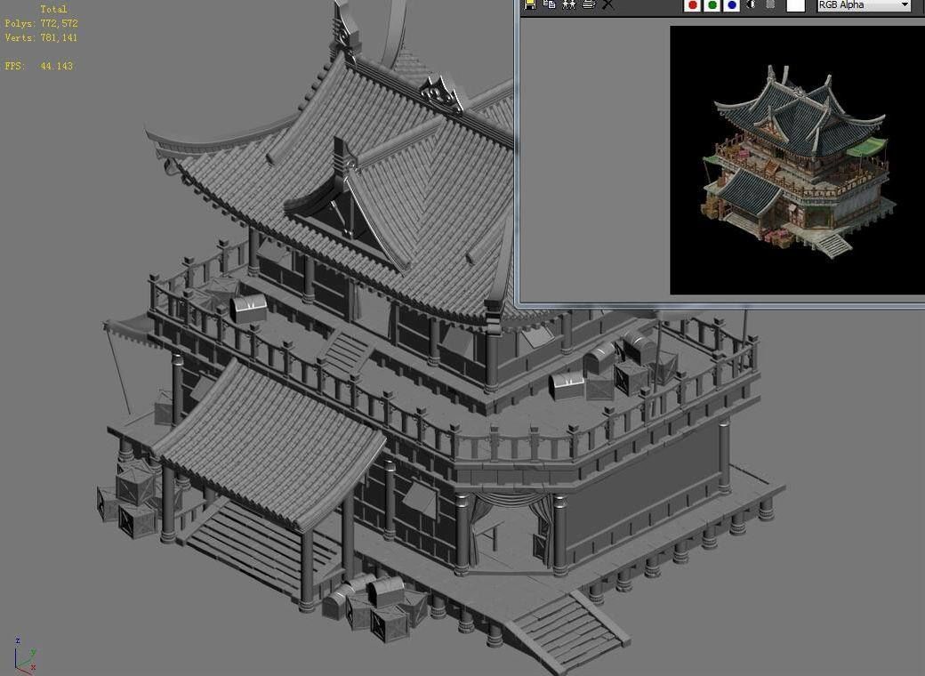 Game Architecture - main city - grocery store 01 3D model_6