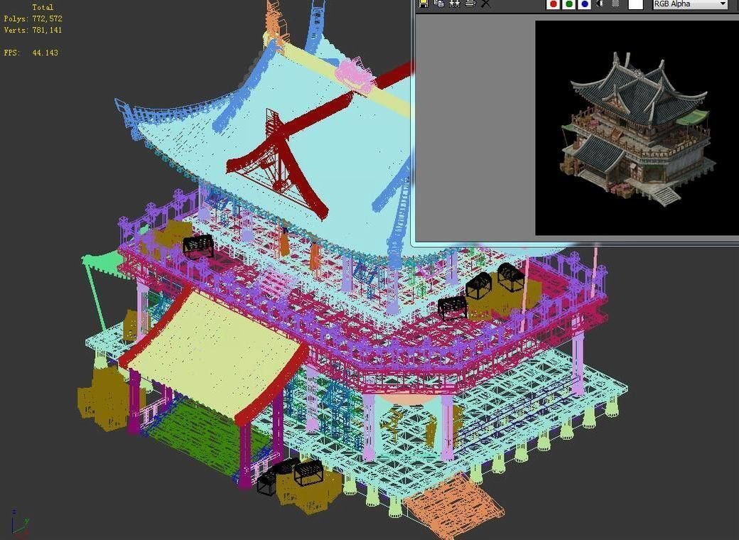 Game Architecture - main city - grocery store 01 3D model_5