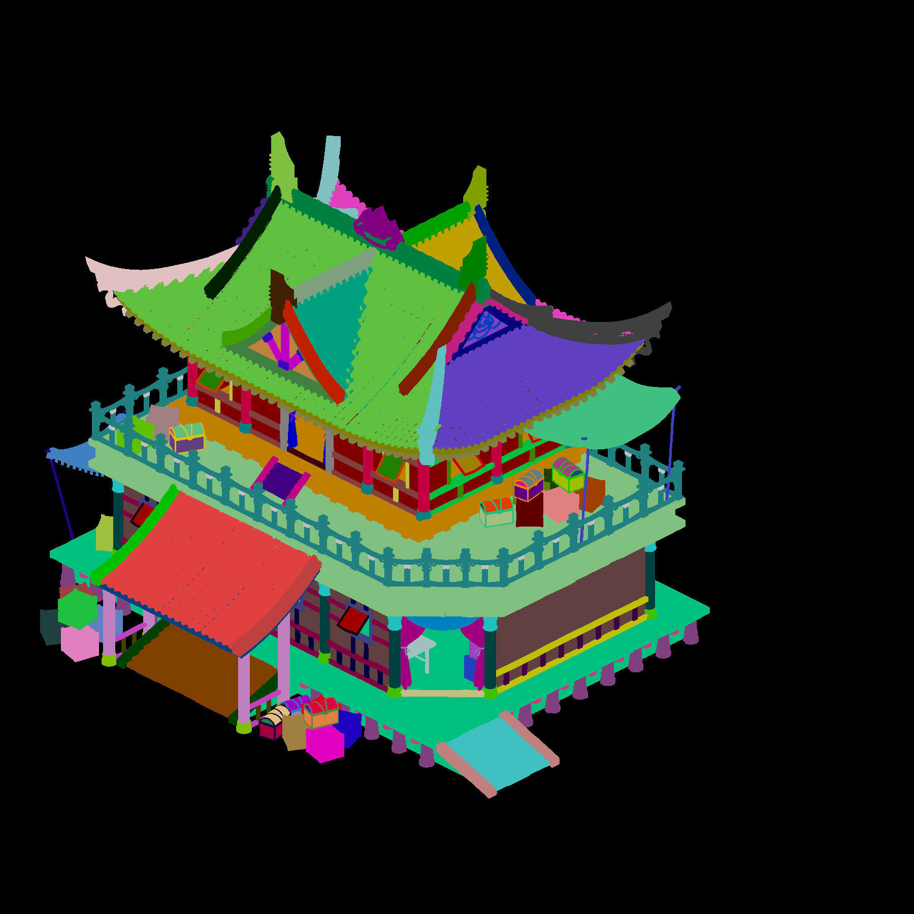 Game Architecture - main city - grocery store 01 3D model_2