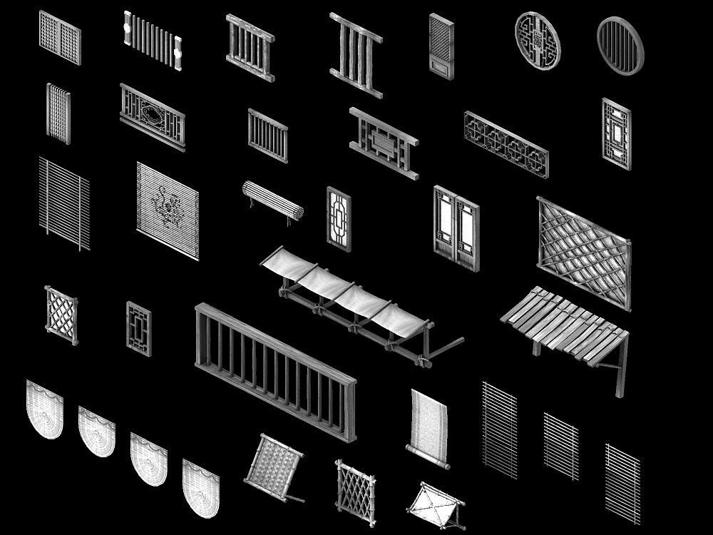 Game Building Decoration - Window 01 3D model_2