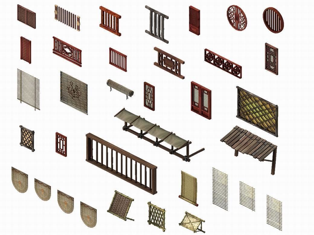 Game Building Decoration - Window 01 3D model_1