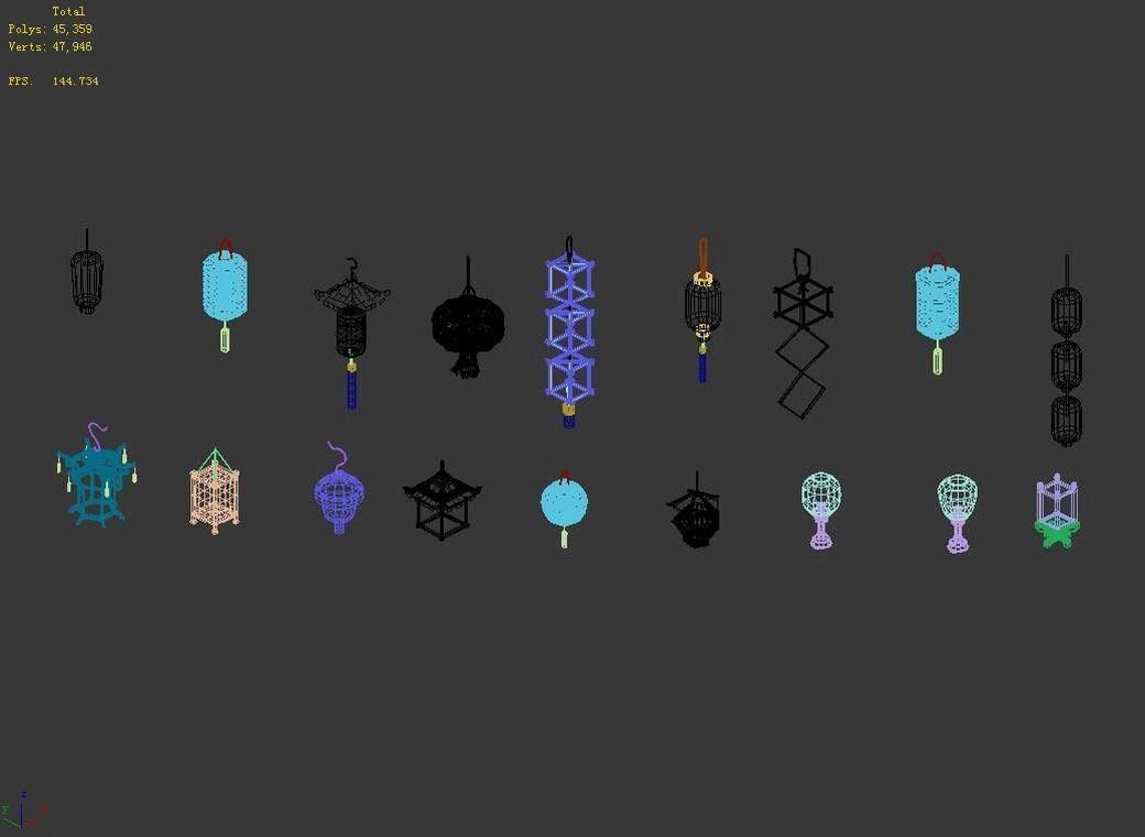 Game Building Decoration - Lantern 01 3D model_2