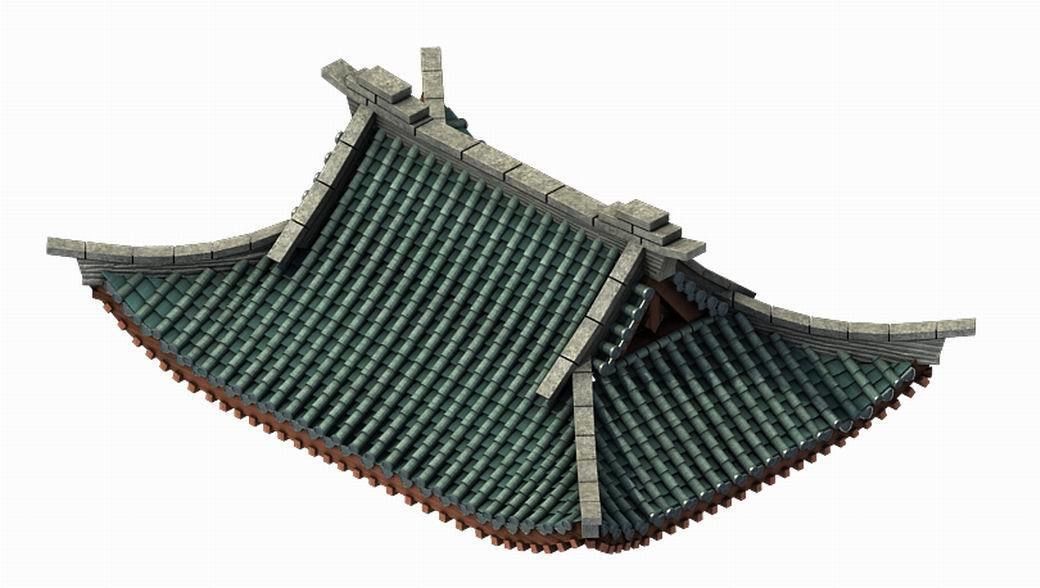 Game Building - Decoration - Roof 02 3D model_1
