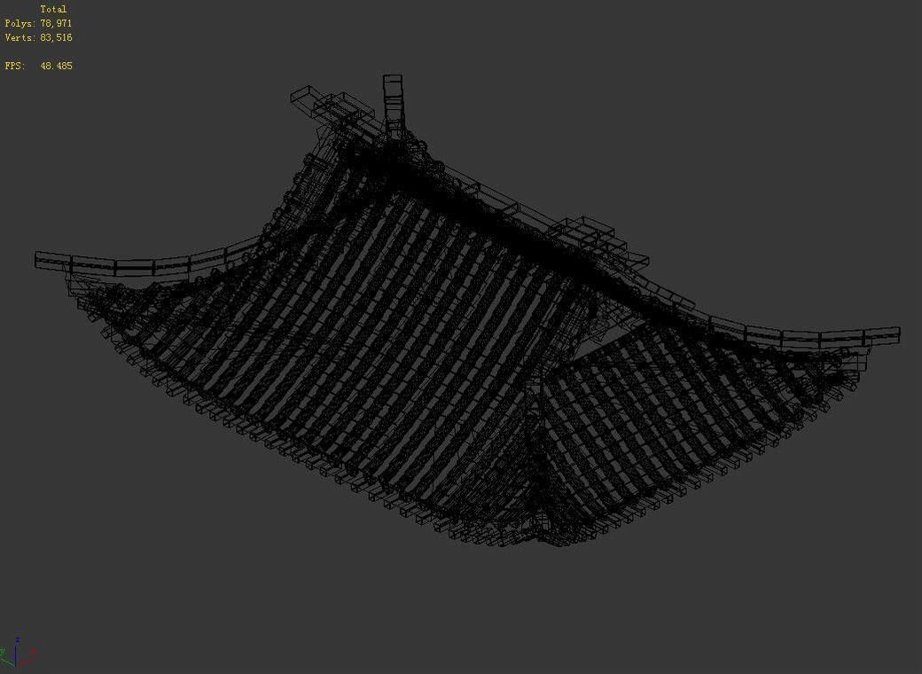 Game Building - Decoration - Roof 02 3D model_3