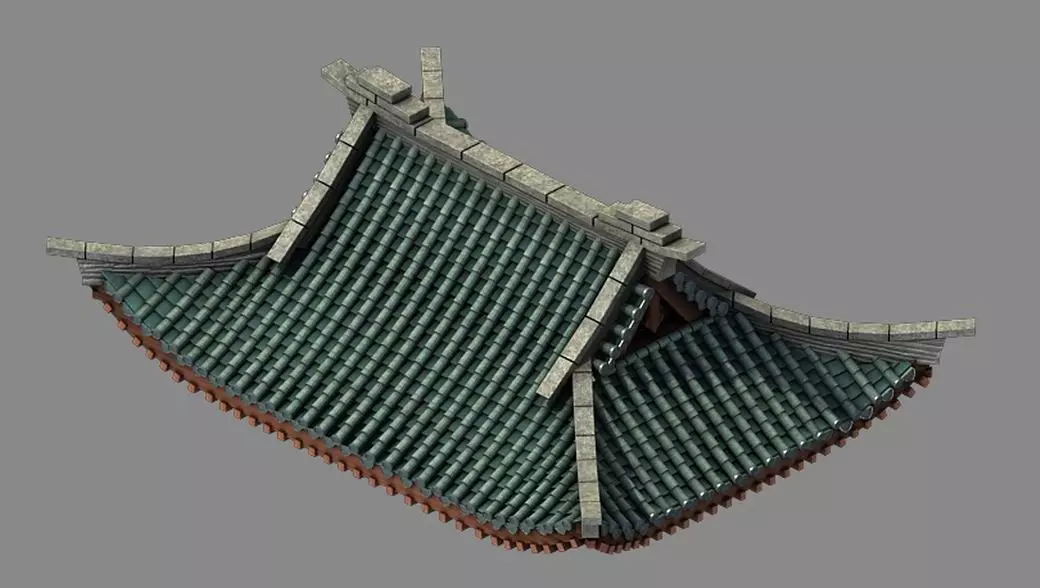 Game Building - Decoration - Roof 02 3D model_0