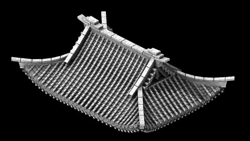 Game Building - Decoration - Roof 02 3D model_2