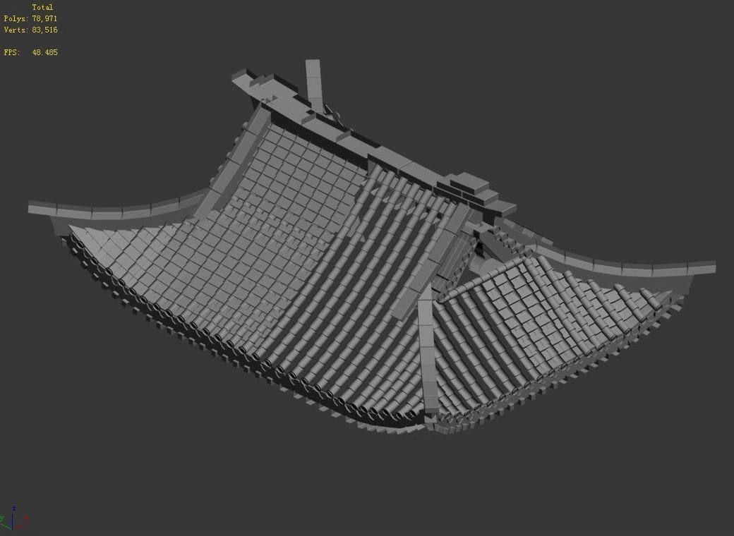 Game Building - Decoration - Roof 02 3D model_4
