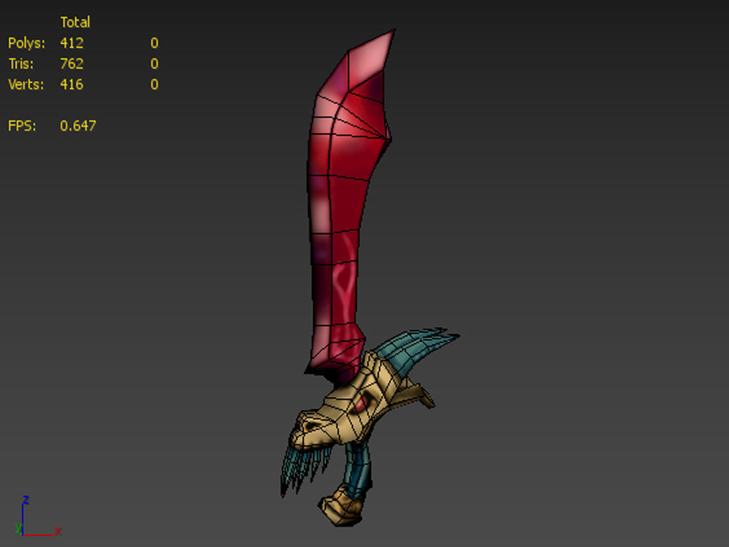 Stylized Dragon Sword Low-poly 3D model_4
