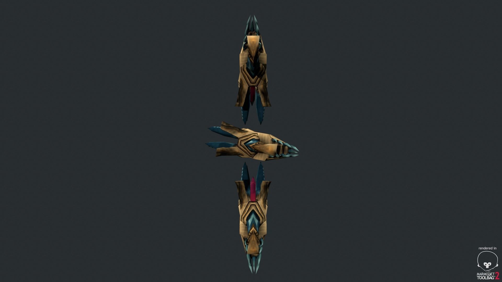 Stylized Dragon Sword Low-poly 3D model_8