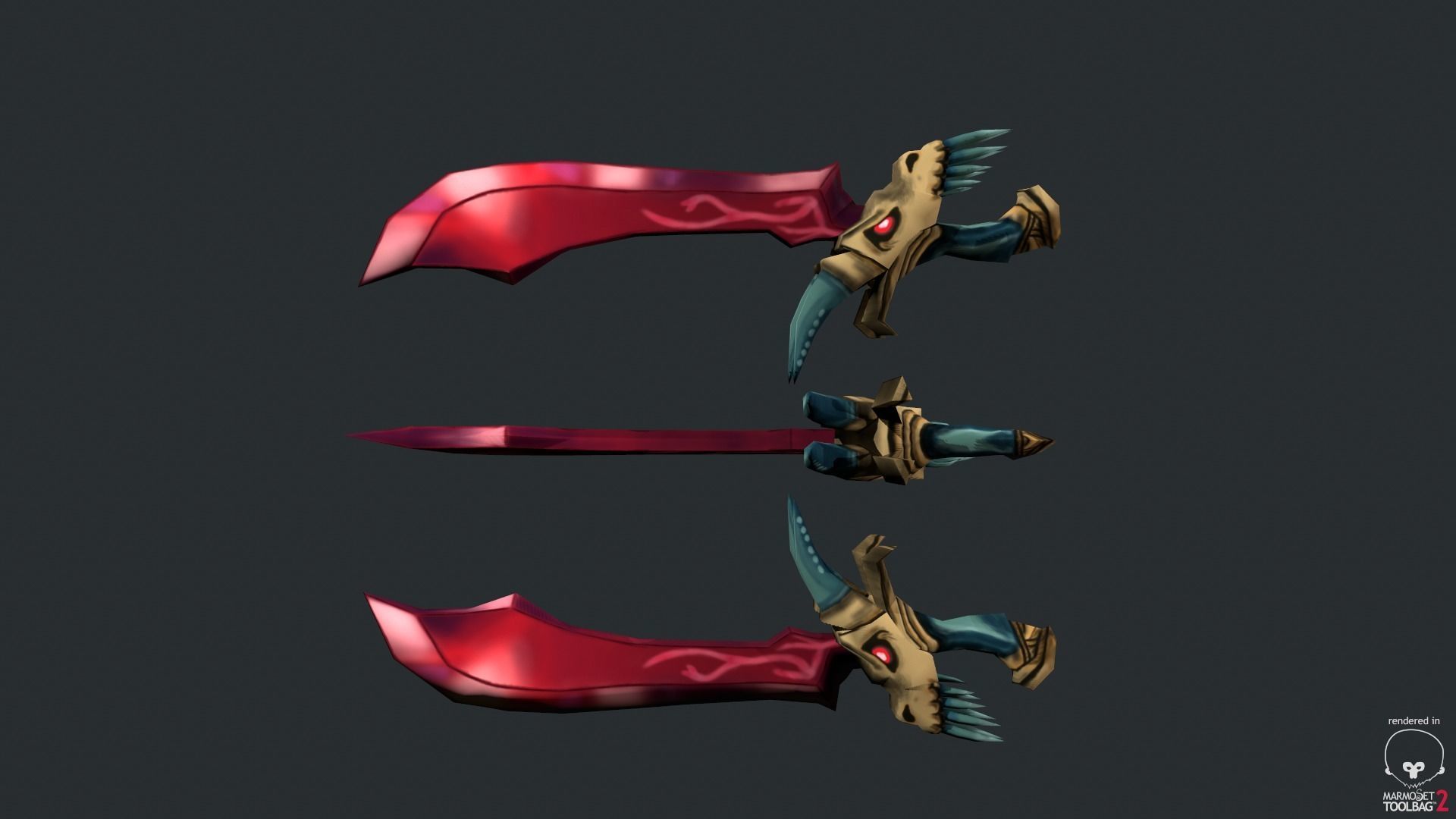 Stylized Dragon Sword Low-poly 3D model_6