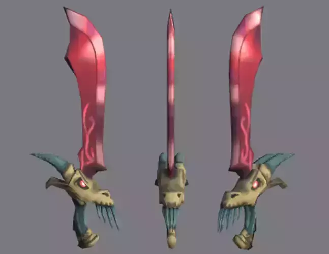 Stylized Dragon Sword Low-poly 3D model