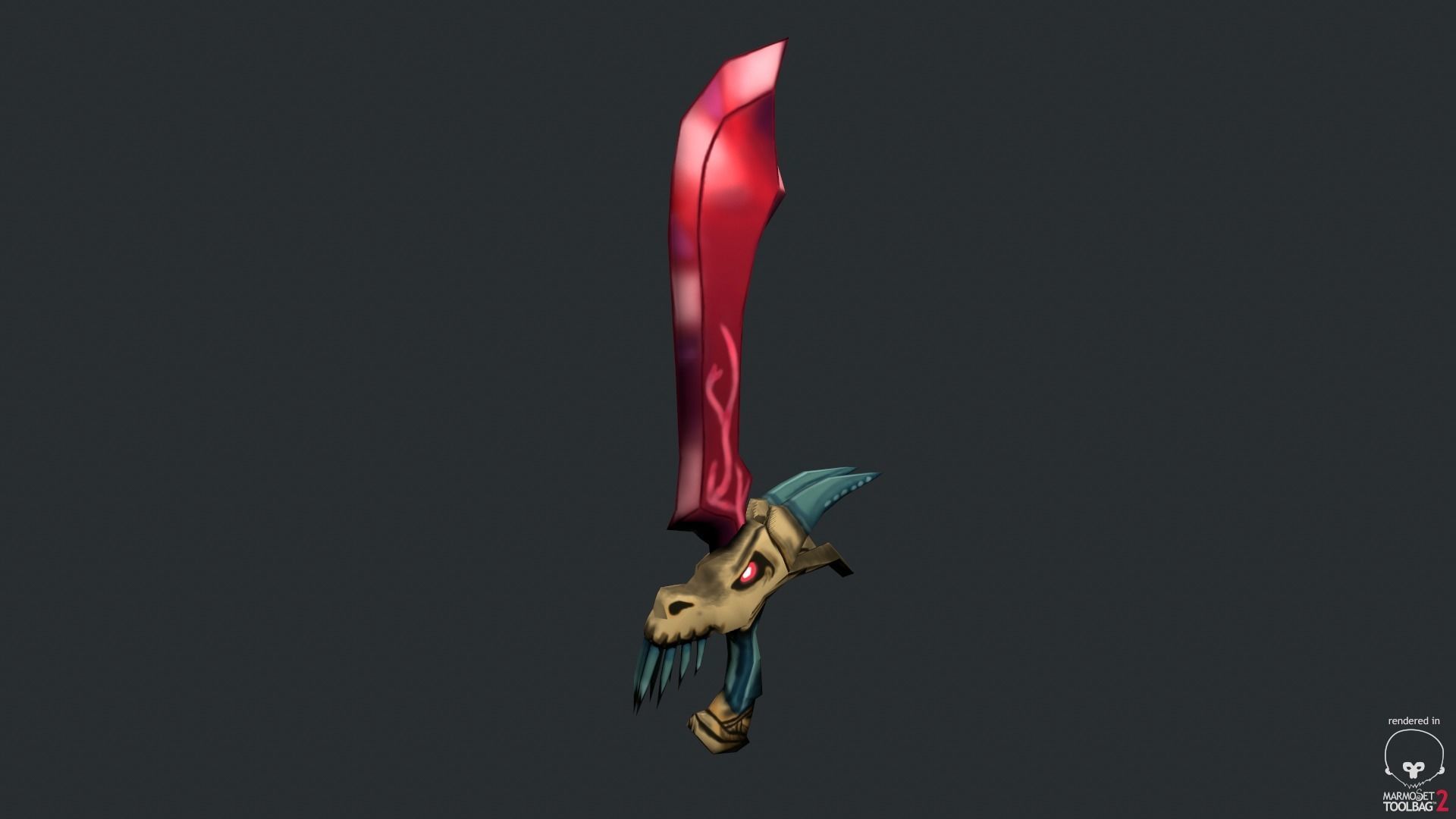 Stylized Dragon Sword Low-poly 3D model_11