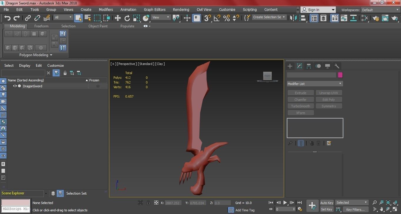 Stylized Dragon Sword Low-poly 3D model_17