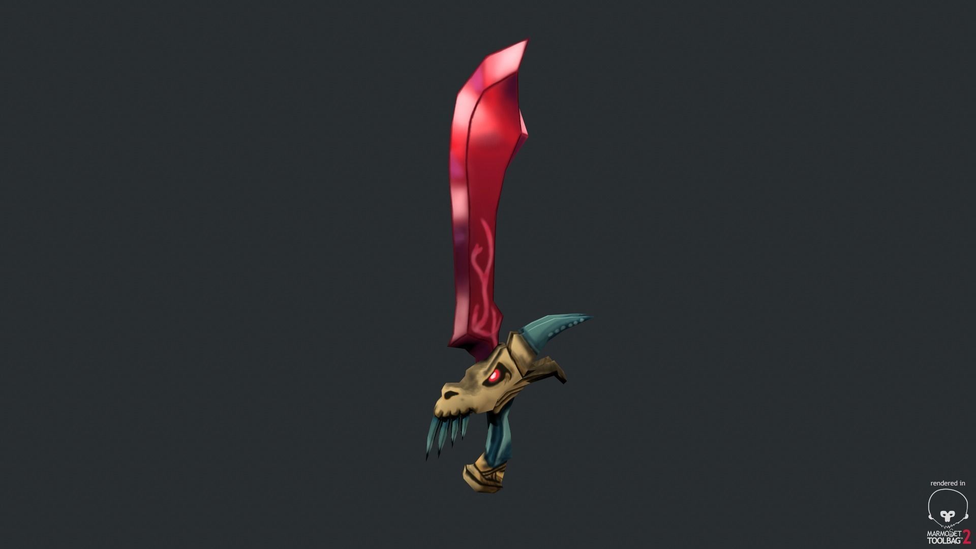 Stylized Dragon Sword Low-poly 3D model_9