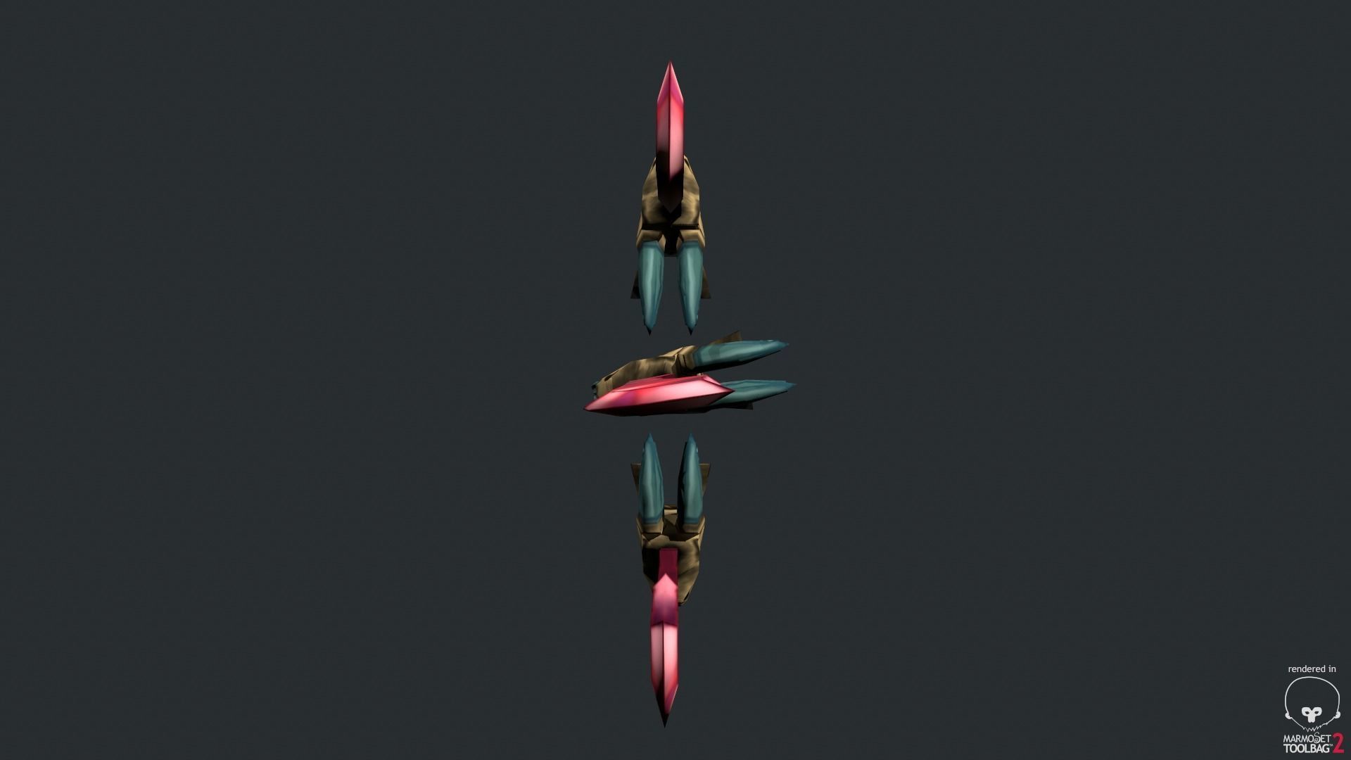 Stylized Dragon Sword Low-poly 3D model_7