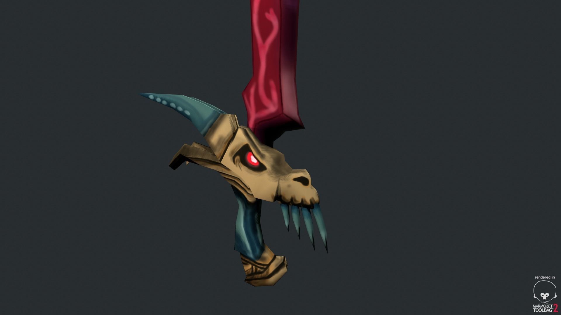 Stylized Dragon Sword Low-poly 3D model_12