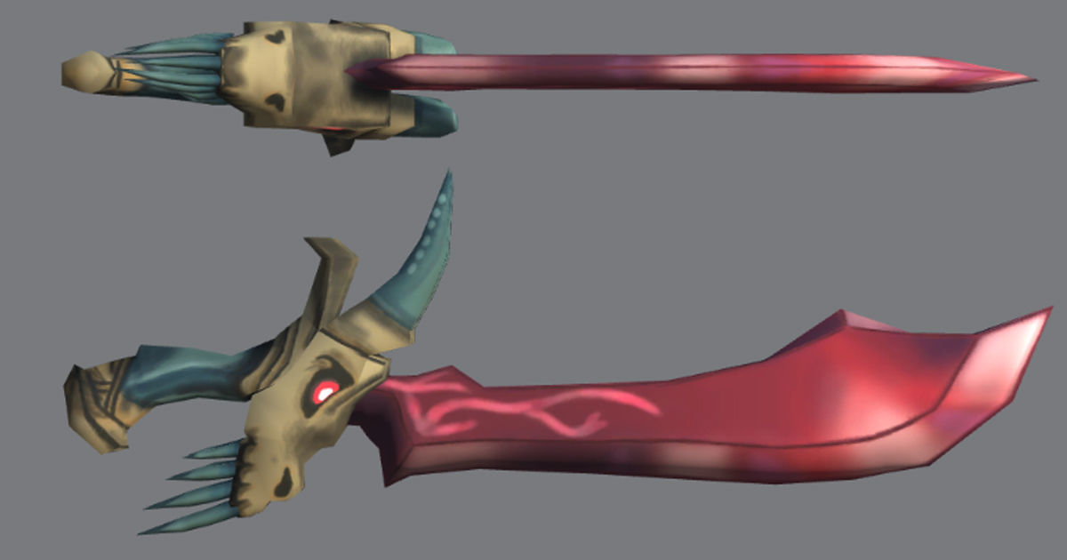Stylized Dragon Sword Low-poly 3D model_2