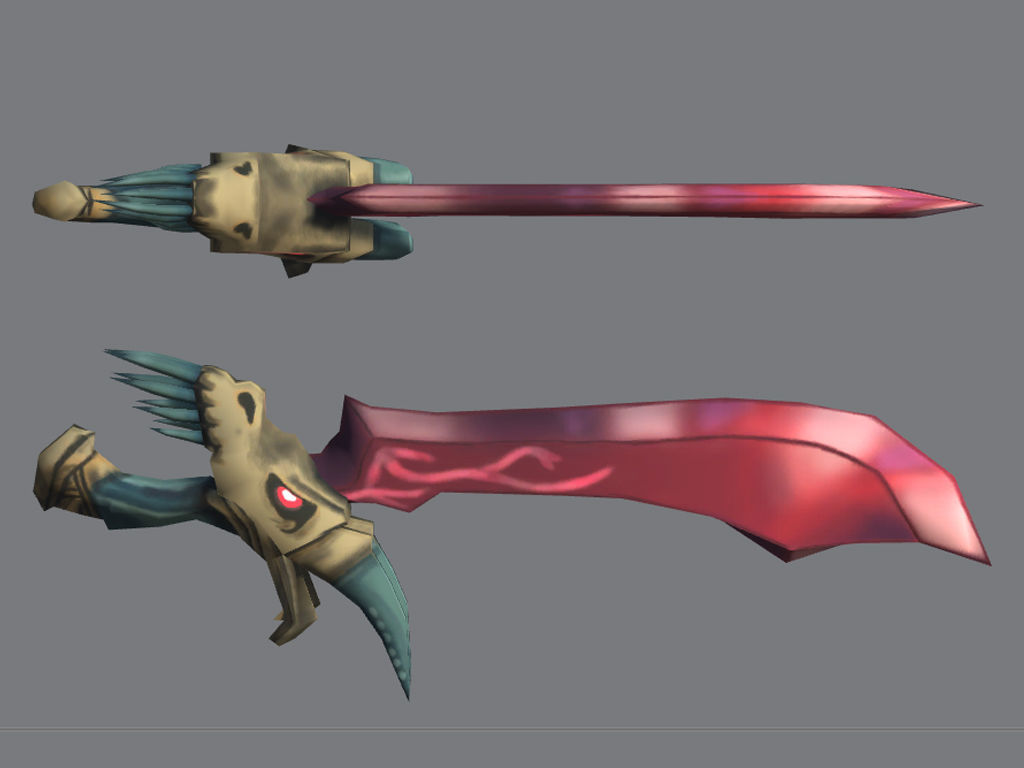 Stylized Dragon Sword Low-poly 3D model_1