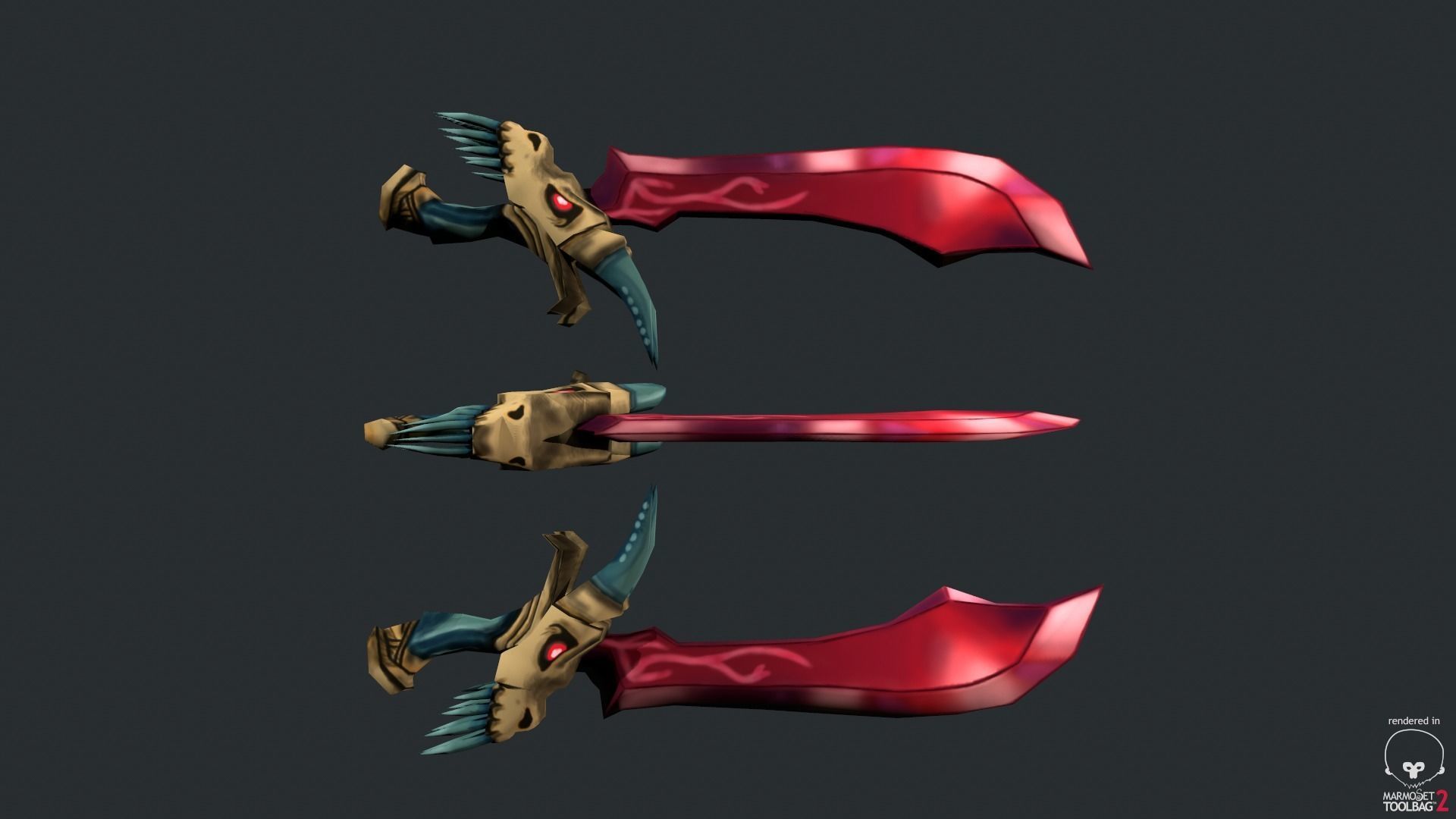 Stylized Dragon Sword Low-poly 3D model_5