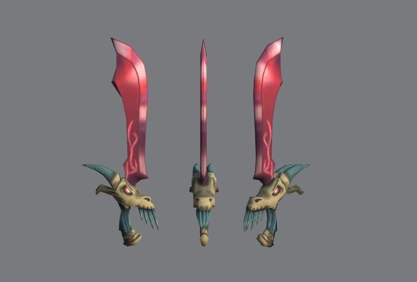 Stylized Dragon Sword Low-poly 3D model_3