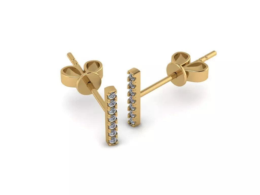 Earrings two diamond stud 3D print model