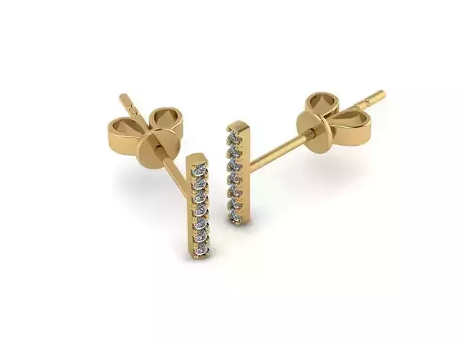 Earrings two diamond stud 3D print model