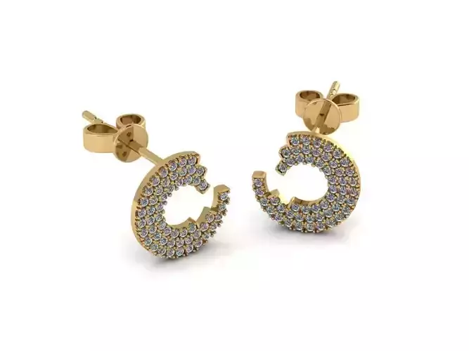 Earrings two gold plated with diamonds