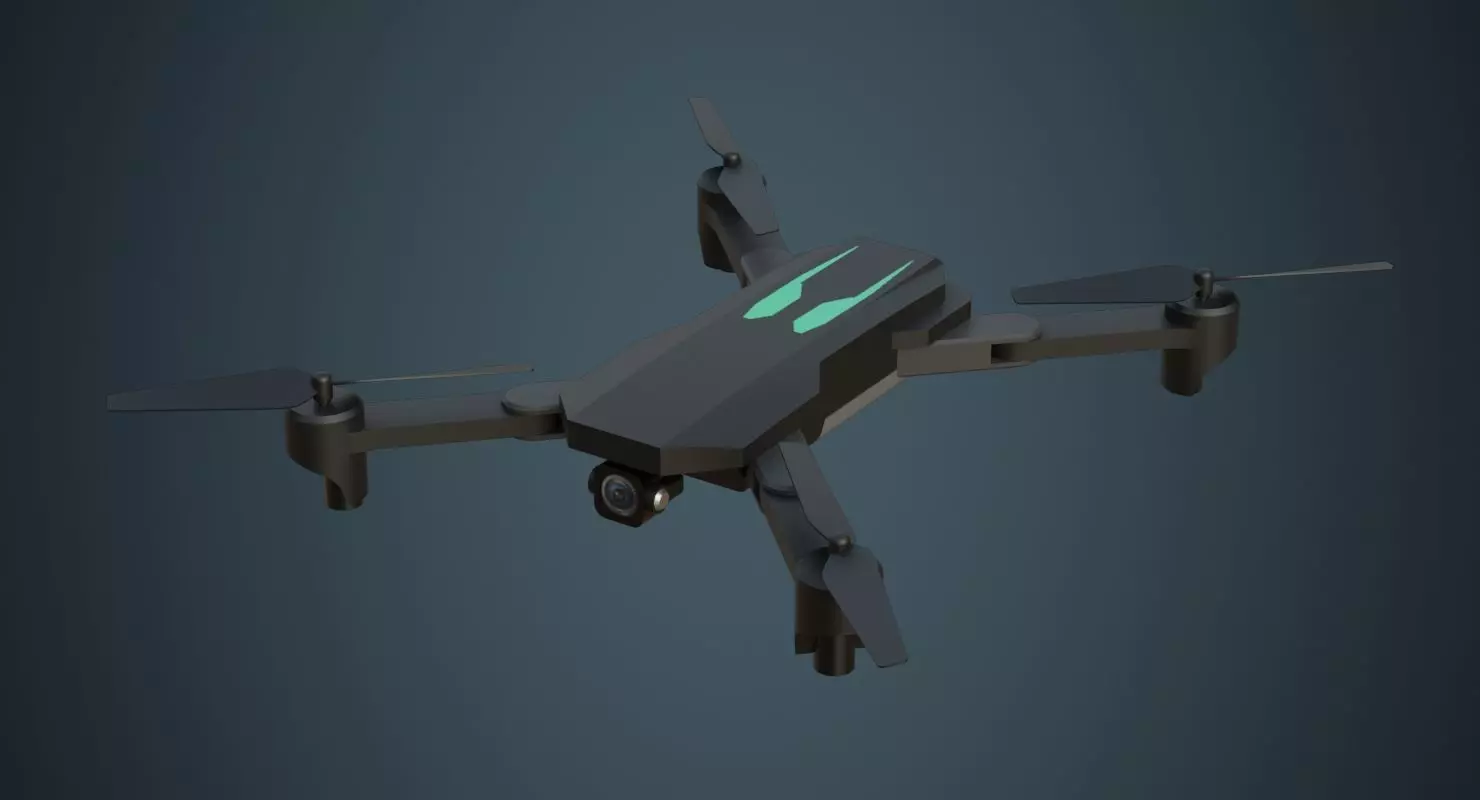 Quadcopter 1A Low-poly 3D model_0