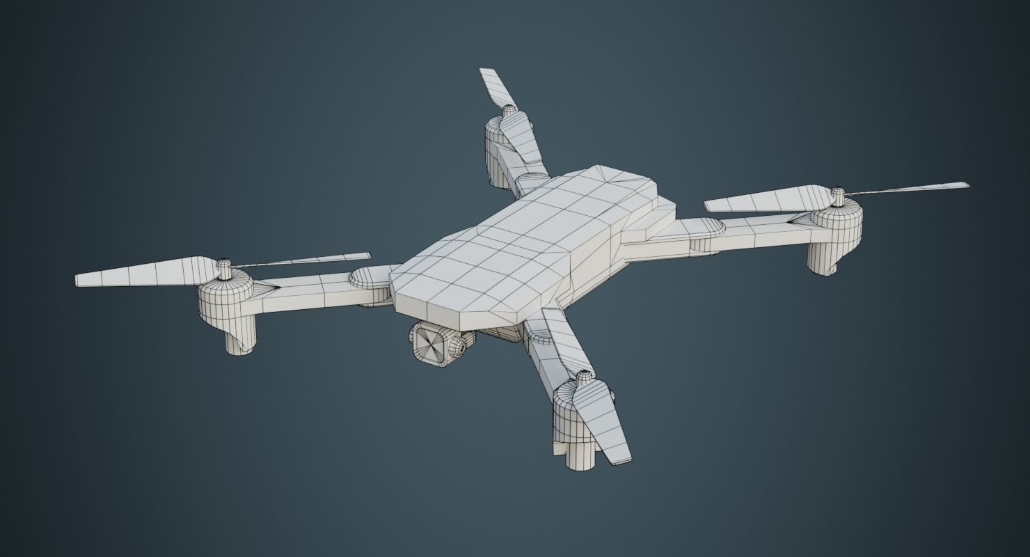Quadcopter 1A Low-poly 3D model_5