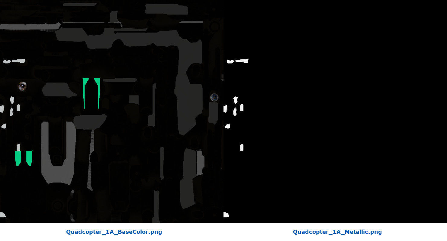 Quadcopter 1A Low-poly 3D model_8