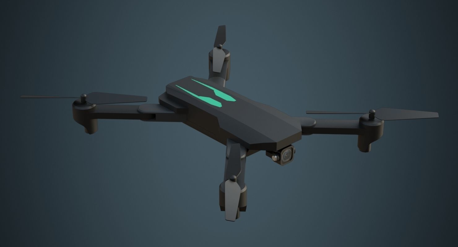 Quadcopter 1A Low-poly 3D model_1