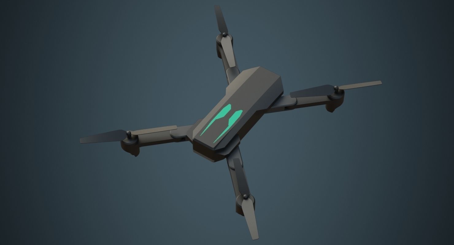 Quadcopter 1A Low-poly 3D model_2