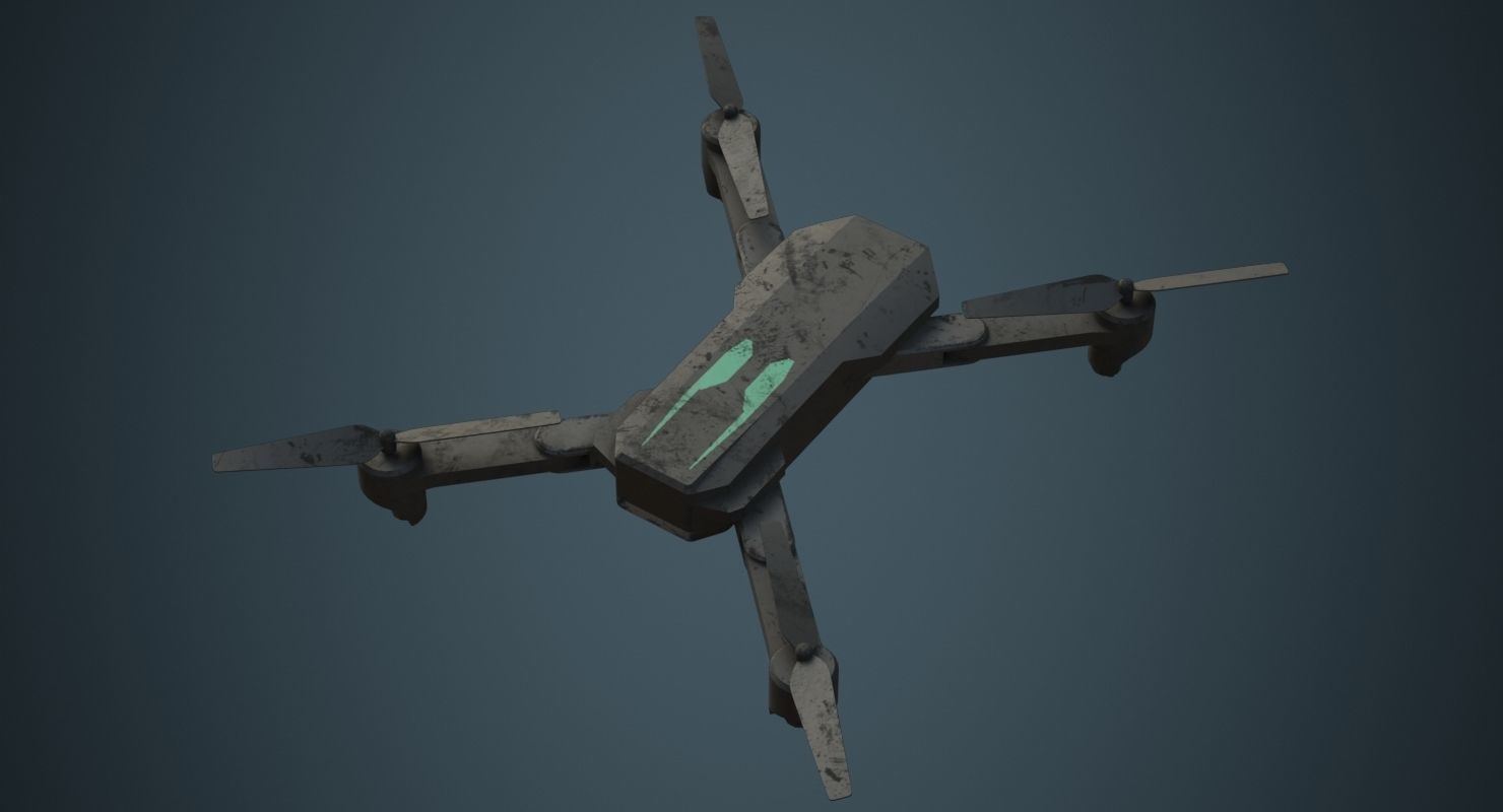 Quadcopter 1B Low-poly 3D model_2