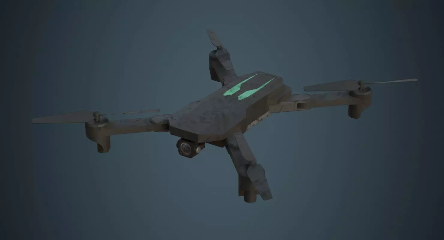 Quadcopter 1B Low-poly 3D model_0