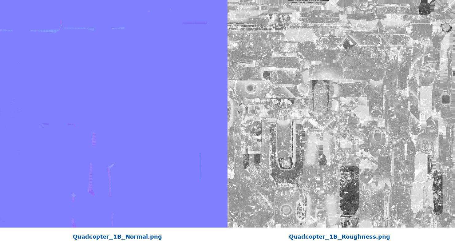 Quadcopter 1B Low-poly 3D model_9