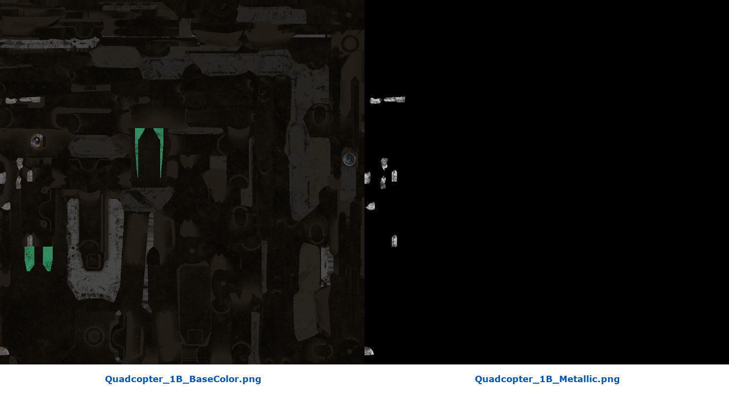 Quadcopter 1B Low-poly 3D model_8