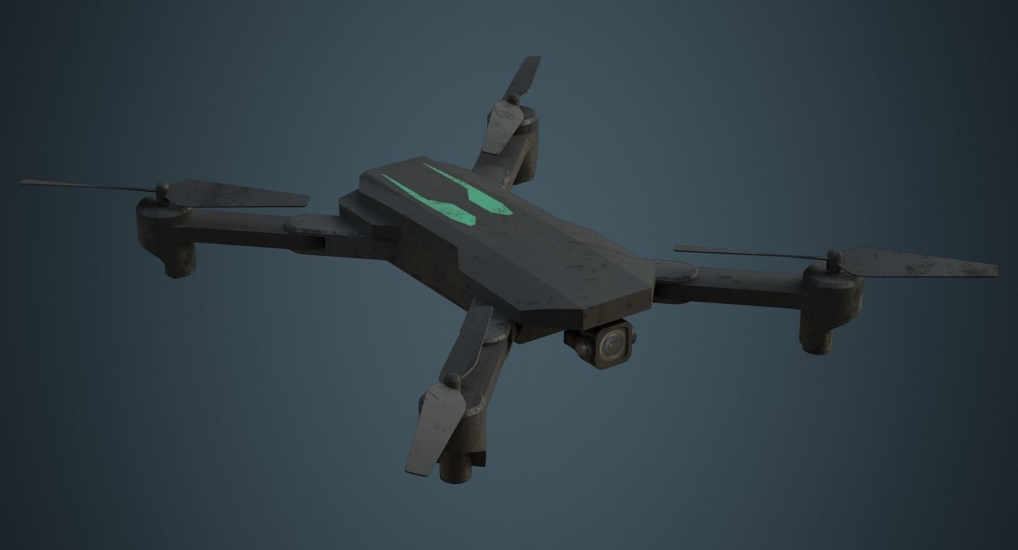 Quadcopter 1B Low-poly 3D model_1