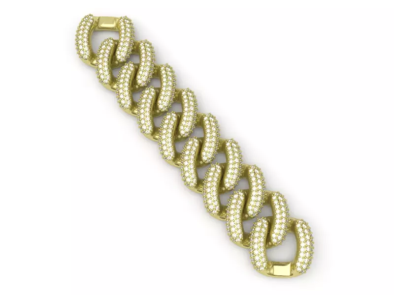 Chain bracelet nailed diamong 3D print model